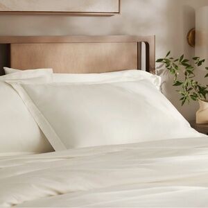 2 x Boll & Branch Signature Soft Natural Organic Cotton King Shams Pillow Covers